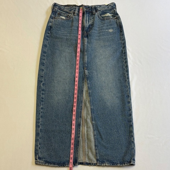 Levi’s Ankle Column Skirt, Waist 25, Distressed Blue (Medium Wash), NWT - Picture 13 of 16